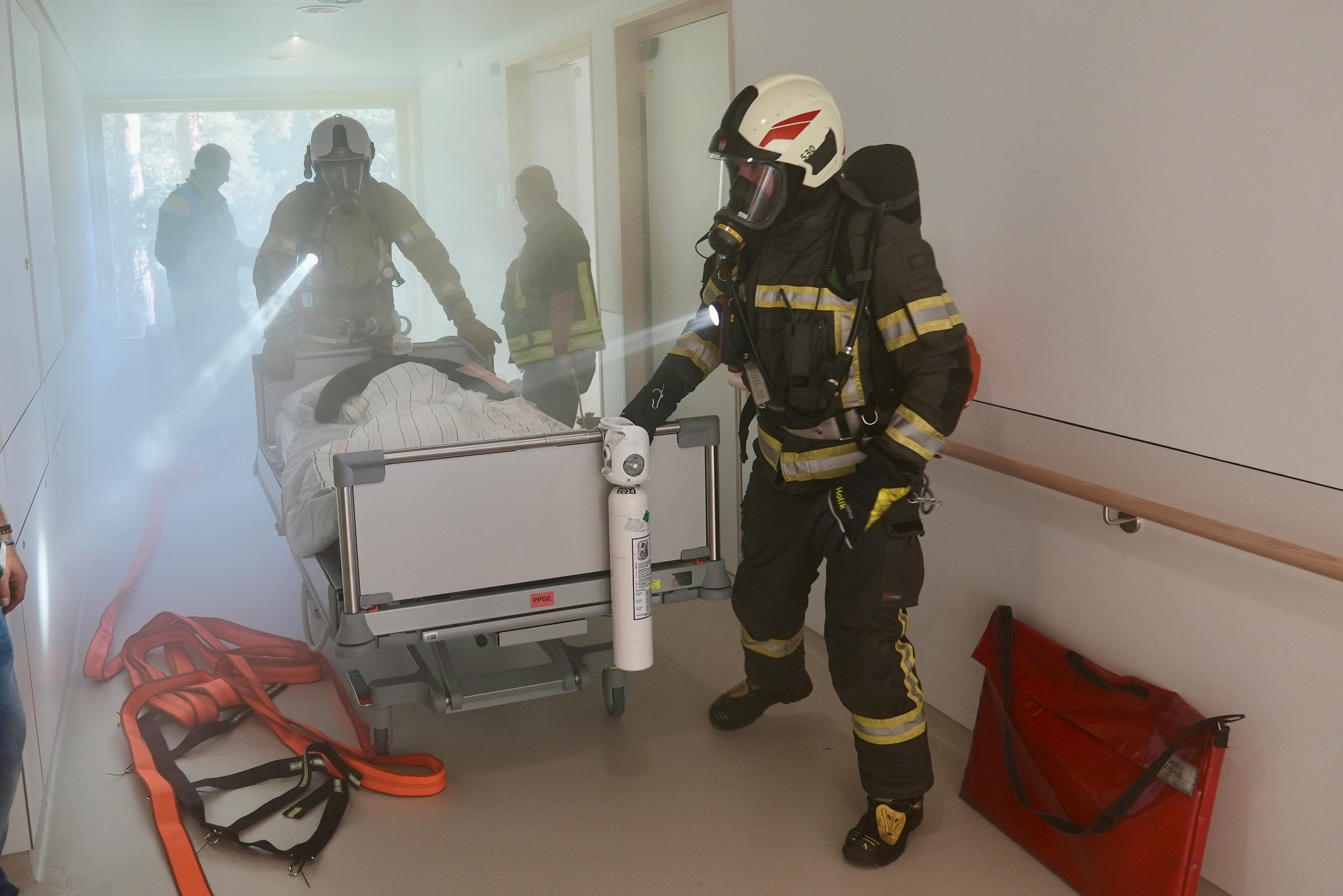 Evakuierungsübung im Neubau der Psychiatrie des Universitätsklinikums Salzburg