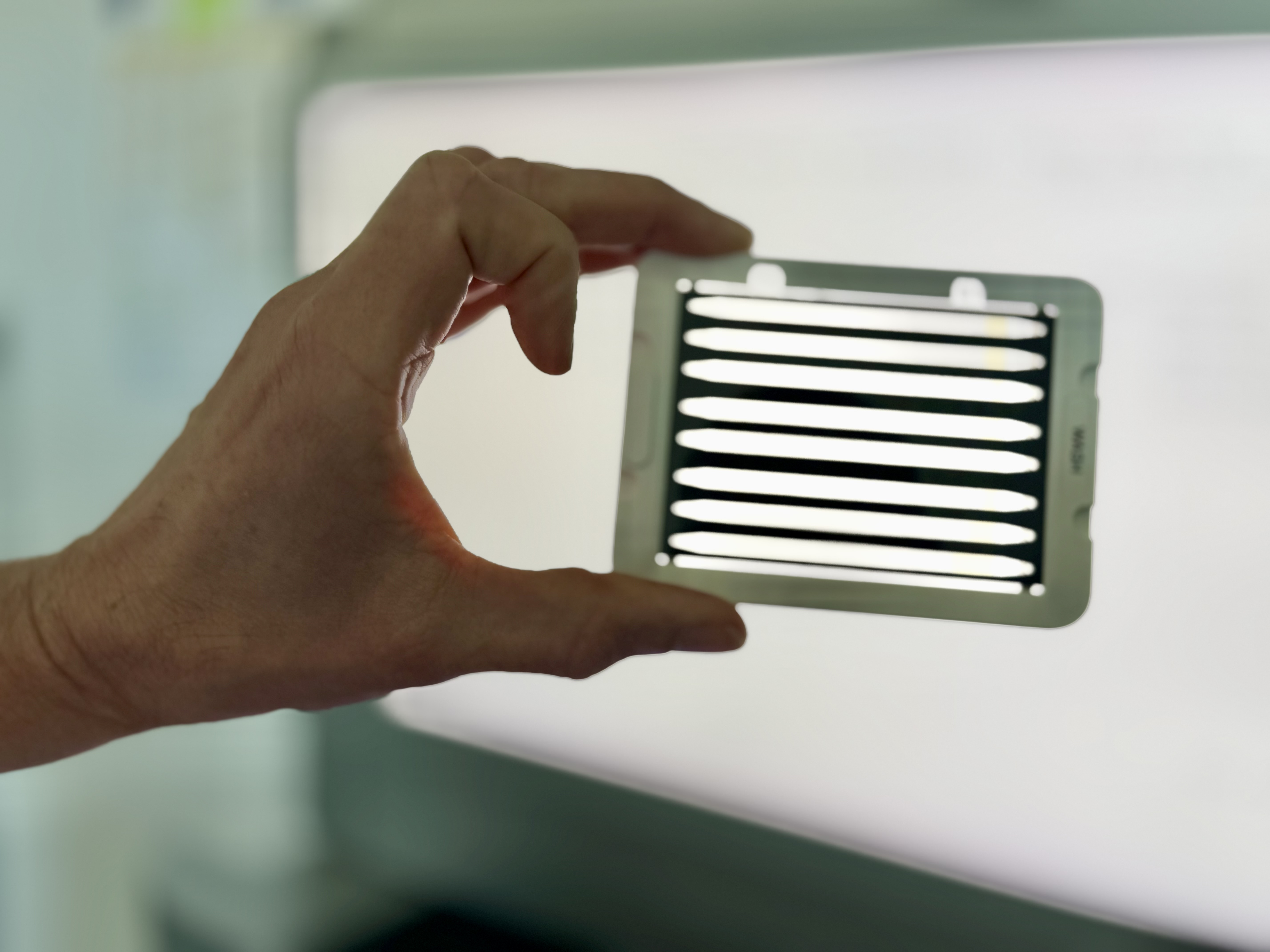 Solche Fließzellen (Flow Cells) sind zentrale Bausteine des Prozesses: Sie nehmen die Proben auf und ermöglichen so die Sequenzierung. 